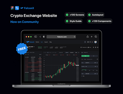 Crypto Exchange Website bitcoin blockchain charts components crypto cryptocurrency cryptodesign cryptoexchange designinspiration figma figmacommunity finance responsivedesign styleguide tables uiux wallet webdesign website webui