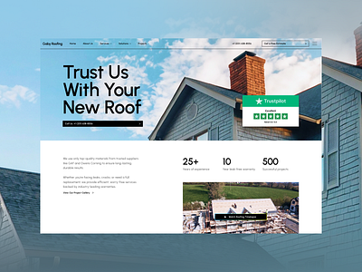 Roofing Website - Premium Design For Roofers blue branding construction website framer website graphic design home improvement home improvement website premium roofer roofer website roofing roofing web design roofing website ui ux web design website website design