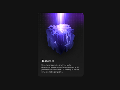 Tesseract card exploration card dark ui web