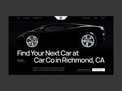 Car Co - Car Dealership Aesthetic Futuristic Website 3d aesthetic website black black landing page black web design black website car dealership car detailing website car luxury website car rental website car website graphic design ui website website design