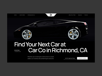 Car Co - Car Dealership Aesthetic Futuristic Website 3d aesthetic website black black landing page black web design black website car dealership car detailing website car luxury website car rental website car website graphic design ui website website design