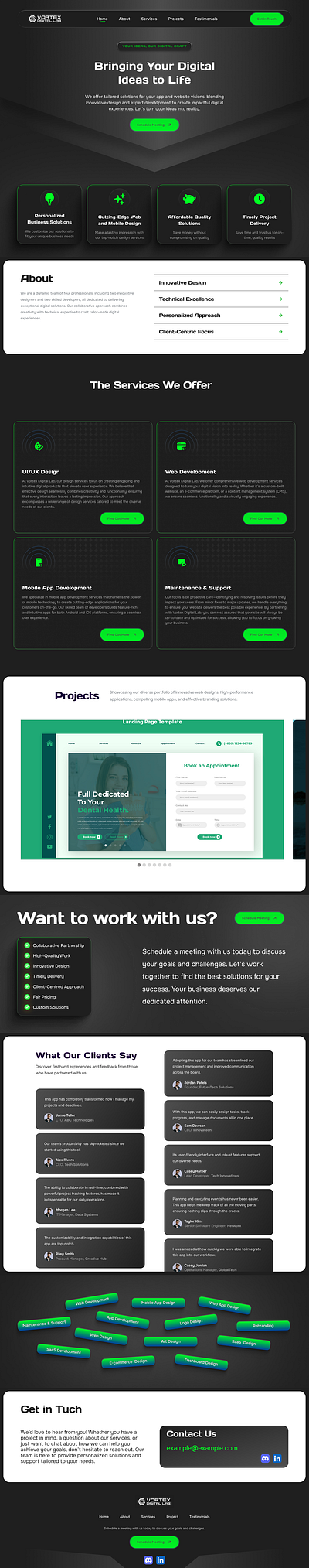 Modern Web Design for Digital Agencies - Dark Theme Website Desi about dark theme digital agency landing page modern design service ui uiux web design website