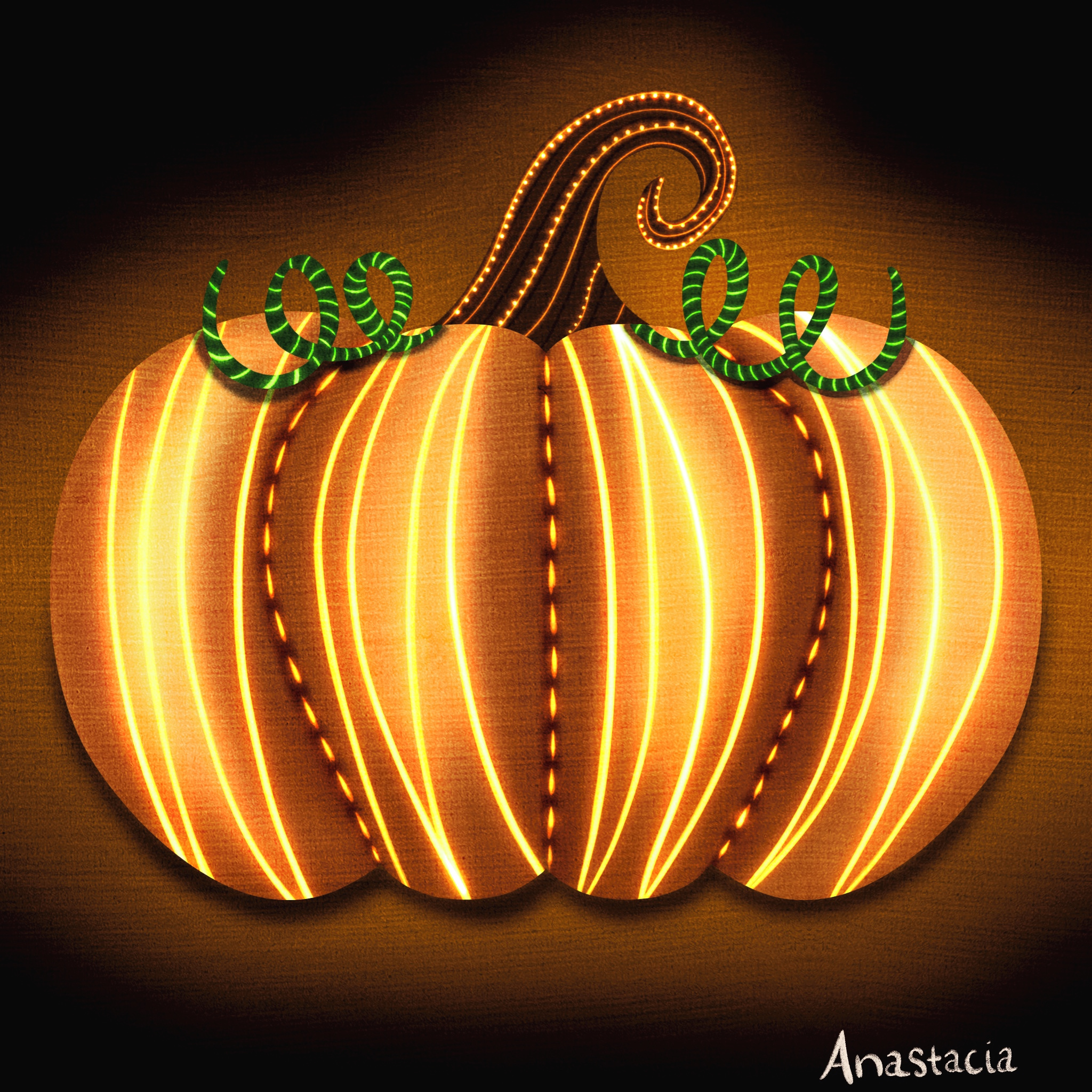 Glow Up glowing halloween illustration light procreate pumpkin