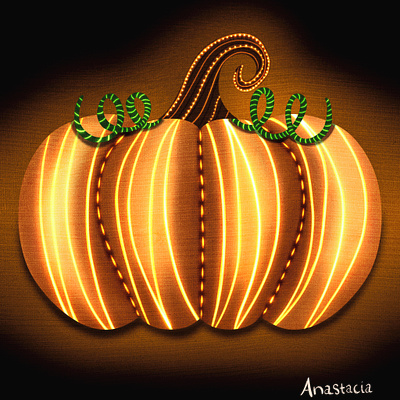 Glow Up glowing halloween illustration light procreate pumpkin