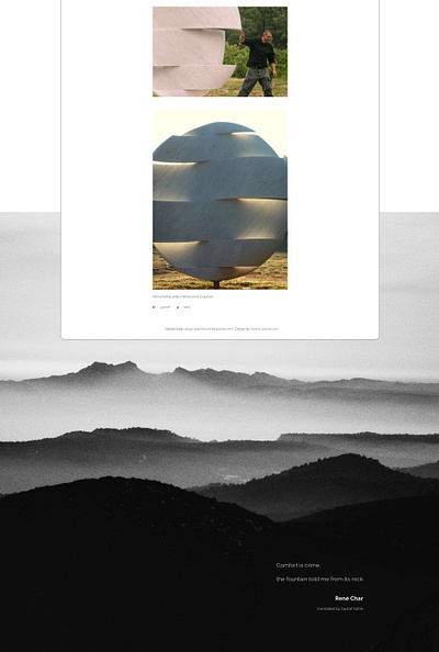 Gabriel Sobin - Web design Footer branding design gallery graphic design logo mountains responsive sculpture stone web web design