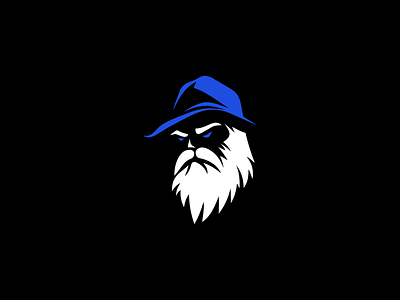 Ledger Mascot Logo agrib beard black and blue black blue icon illustration ledger logo logo design logo designer logomark mascot mascot logo miner minimalism negative space prospector school school logo sports logo