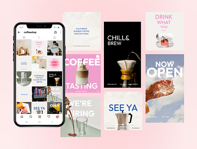 Instagram Template - For Coffee Shop branding coffeeshop design design pack figma graphic design instagram template ux