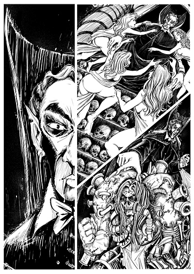 Dracula Comic Style comic comic book comic book inking comic design comic illustrattion comic ink inking