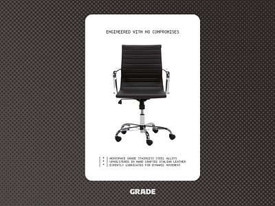 Grade - Social Media Post black branding chair clean engineering furniture graphic design minimal office productivity professional silver social media