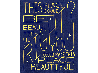 "Good Bones" Quote Illustration — Molly Benson adobe fresco celestial color digital painting handlettering illustration lettering photoshop poetry quote stars texture type