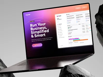 SaaS website hero section abstract gradient blur crm dashboard gradient hero hero design hero section landing landing page productivity management project management saas web web design web3 web3.0 website