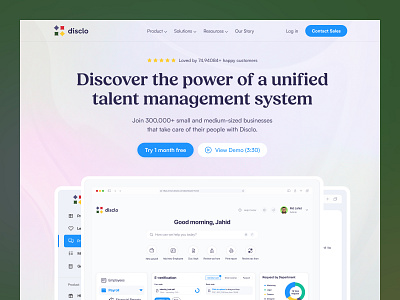 Disclo - SAAS Landing Page (Hero Section) app design crm crm landing page crm template crm website dashboard design design free landing page full landing page landing page management website management website design saas saas landing page design saas website talent management ui web design webflow design agency website design