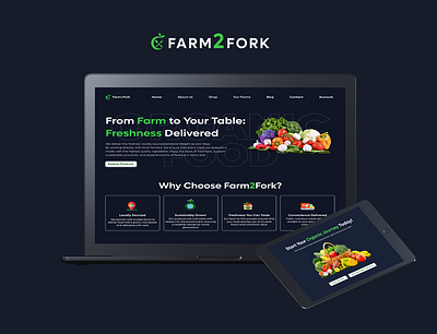 Farm2Fork - Organic Food Landing Page Design food organic organic food organic product ui uidesign userexperience userinterface