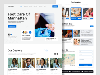 Foot Care Medical Website dental website design foot care website landing landing page medical apps medical website ui uiux user interface website