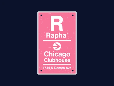 RAPHA Chicago Clubhouse apparel bike branding chicago city cycling graphic design merch merch design navy pink rapha sign texture tshirt urban wayfinding