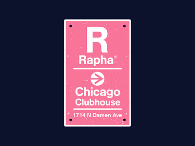 RAPHA Chicago Clubhouse apparel bike branding chicago city cycling graphic design merch merch design navy pink rapha sign texture tshirt urban wayfinding