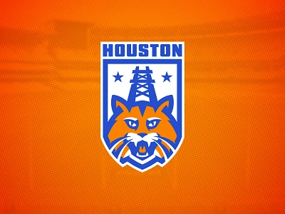 Houston Wildcatters branding cat crest design football graphic design houston illustration logo oil oilers texas wildcat