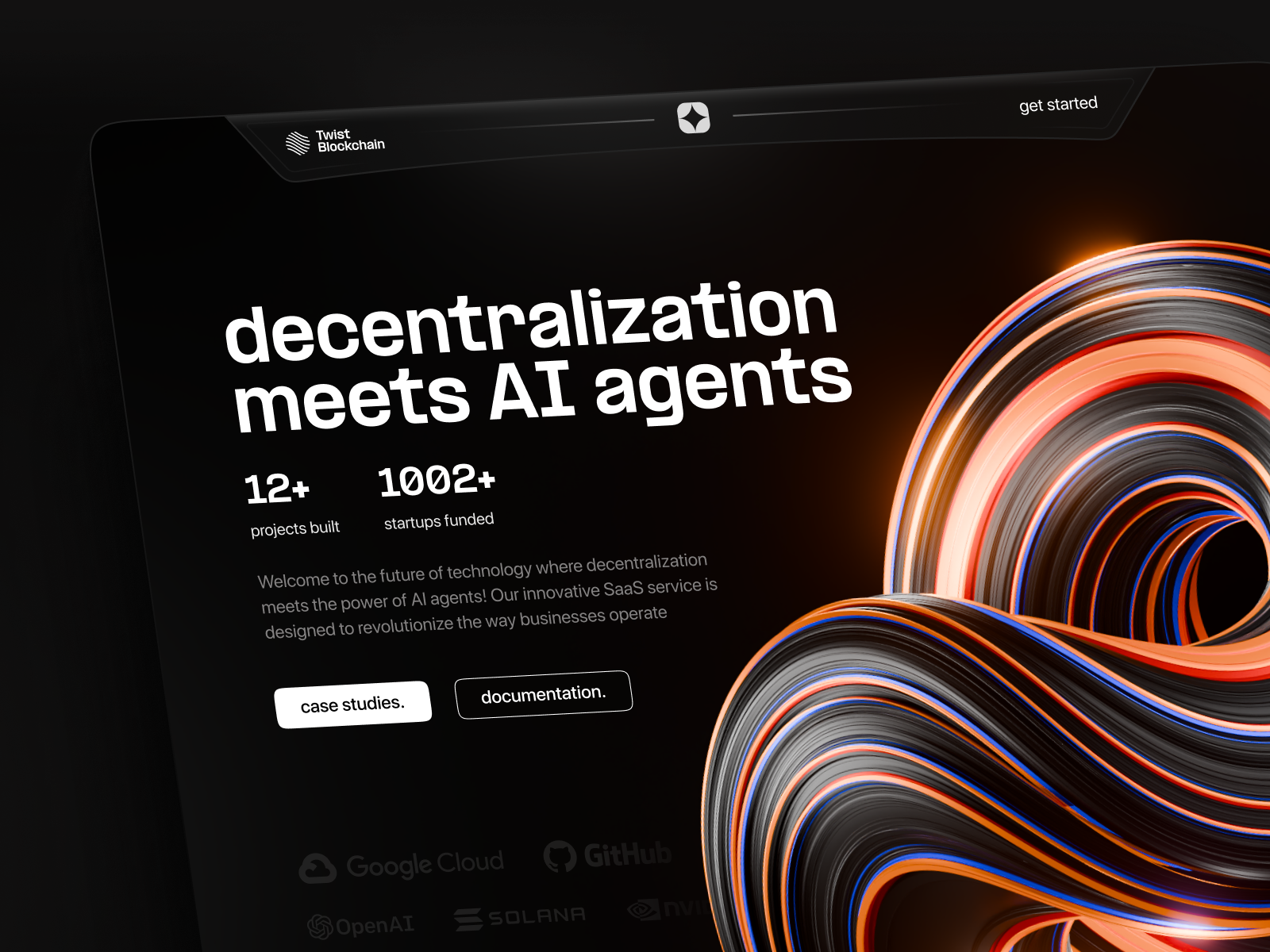 Example of 3D Website Landing Page