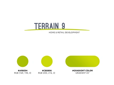 TERRAIN 9 Visual Identity brand branding fonts fmaily graphic design green color schemes home retail devlopment icons designer illustrator ai logo logotype ostrich sans ostrich str photoshop psd print designer senior designer simple minimalist terrain ground floor typo typography ubuntu ui ux designer visual identity