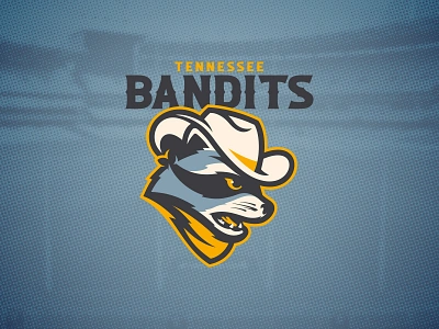 Tennessee Bandits branding cowboy hat design football graphic design illustration knoxville logo memphis nashville raccoon tennessee vector