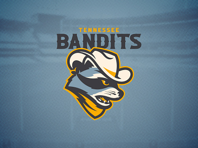 Tennessee Bandits branding cowboy hat design football graphic design illustration knoxville logo memphis nashville raccoon tennessee vector