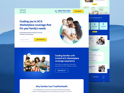 Health Plan Landing Page branding design dribbble shot health plan health plan landing page landing page design landingpage lead generation ui ux