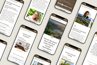 Mobile website design perspective mockup for Leeana Runningbear branding hawaii mobile design real estate website responsive design website design wordpress