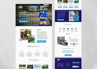 Fence Website UI Design fence service ui fence website fence website ui fence wensite fencing landing page ui website for fence website ui