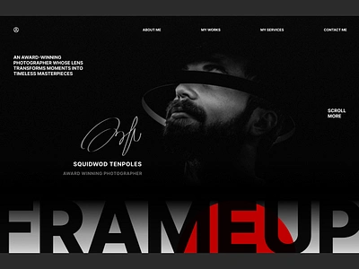 Frameup - Photographer Portfolio Landing Page photographer ui web