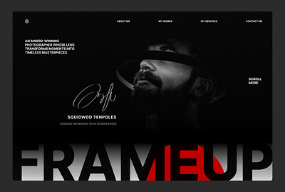 Frameup - Photographer Portfolio Landing Page photographer ui web