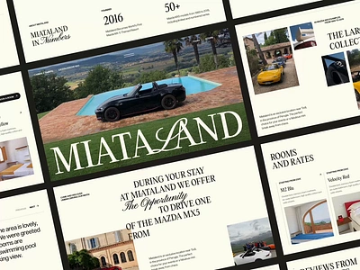 Cars Museum Miataland Landing Page car rent cars clear design collection full booked hotel landing page minimal minimalism museum rent typography ui ux web design