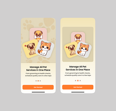 ONBOARDING SCREEN FOR PET CARE