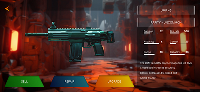 Weapon Stats UI design graphic design ui uidesign uiux ux design weapon