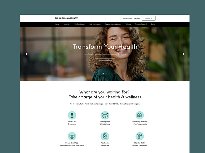 Tulsa Pain & WellNess Website Redesign and Developed branding design healthcare healthcaredesign landing page layout medical medicalbranding mockup modern website pain pain wellness pain treatment painmanagement ui ux website website design website development wellness