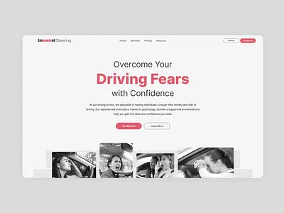 Driving School Services graphic design header landing page ui ui design ux design web web design