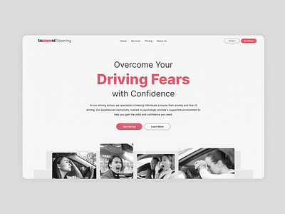 Driving School Services graphic design header landing page ui ui design ux design web web design