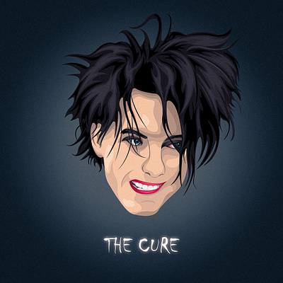 Robert Smith of The Cure 1980s 2d design adobe illustrator digital design disintegration edward scissorhands graphic design illustration music robert smith rock the cure vector