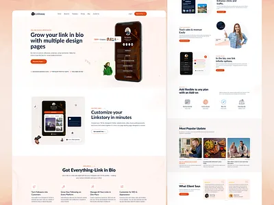 Linkway-Bio Link website bio biolink branding frontend influencer link generator linkin media popular products profile link social media bio ui webdesign