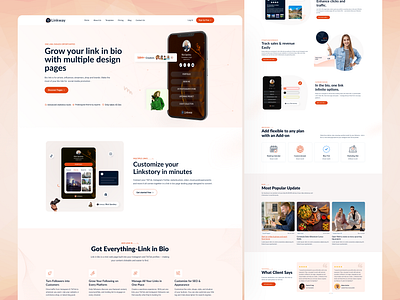 Linkway-Bio Link page website bio biolink branding frontend influencer link generator linkin media popular products profile link social media bio ui webdesign