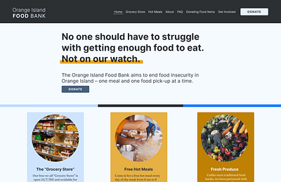 Hero section for a local food bank 30 days of web design hero section landing page nonprofit web design web design