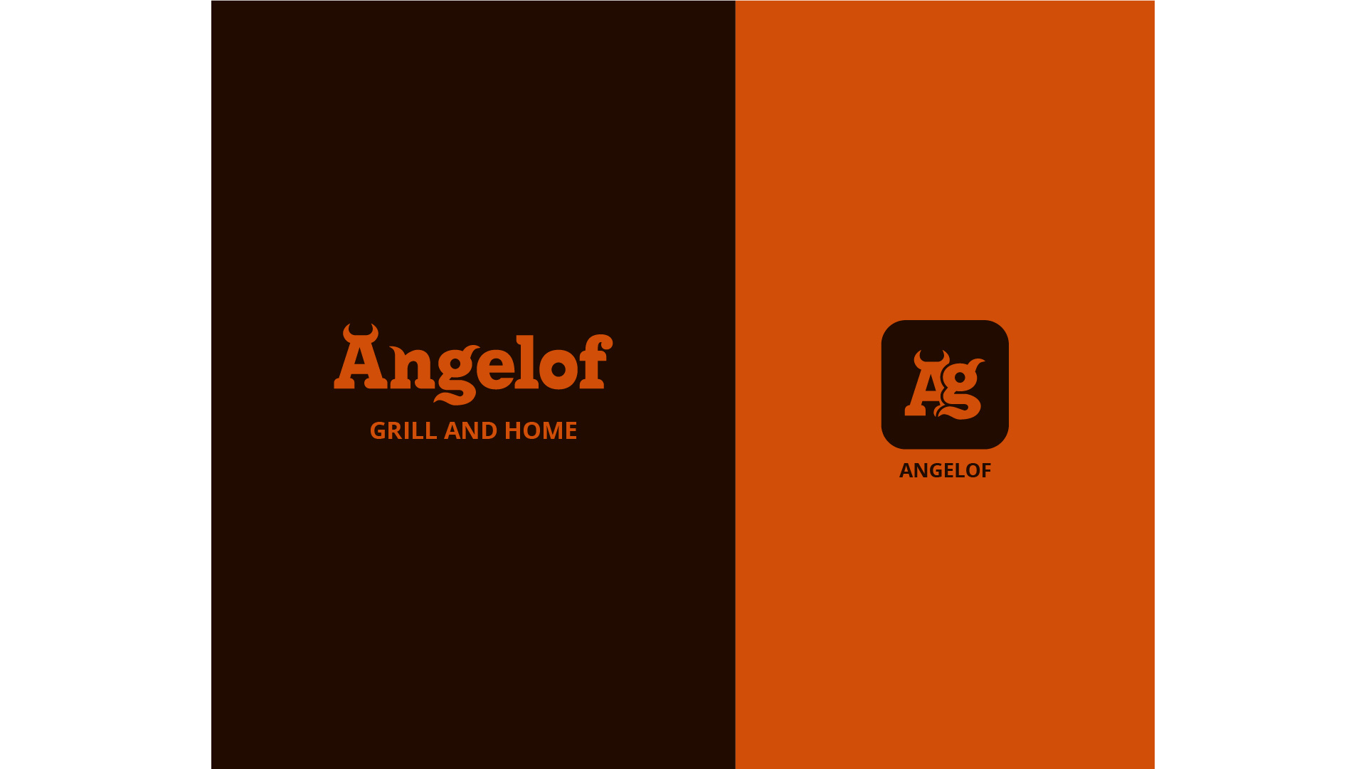 Grill logo bbq brand brand logo branding brown bull bulls coal company logo design food logo graphic design grill horn icon logo marchandise modern orange