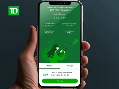 TD First Class Travel Visa Infinite animation branding graphic design motion graphics ui