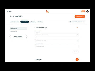 Booking / UI big data booking crm dashboard data grid inputs minimal orange rp simple system ui ux