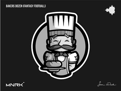 Baker's Dozen Fantasy Football Logo Design branding design graphic design illustration logo vector