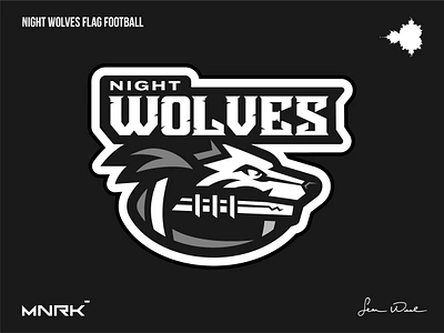 Night Wolves Flag Football Logo Design branding design graphic design illustration logo typography vector