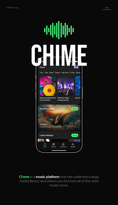 CHIME Music - Mobile App app chime chime music figma graphic design illustrator mobile mobile app music product design ui ux uxui