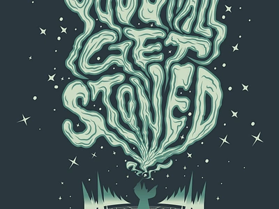 Greendalf Cannabis - "You Shall Get Stoned" Poster branding cannabis design fantasy graphic design illustration illustrator magic mystic mysticism retro spell typography vector weed witch witchcraft wizard wizardry