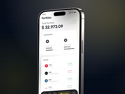 📈 StockShare: Empower Your Investments account app asset bank card clean convert crypto design fintech flat icon light mode mobile phone portfolio profile simple stock ui