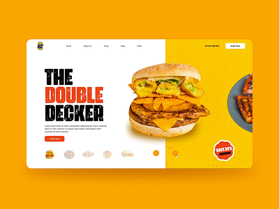 Fast Food Website Hero Animation food ui