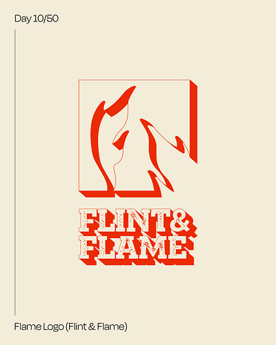 Day 10: Flame Logo - Flint & Flame #dailylogochallenge brand identity branding dailylogochallenge graphic design logo